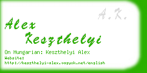 alex keszthelyi business card